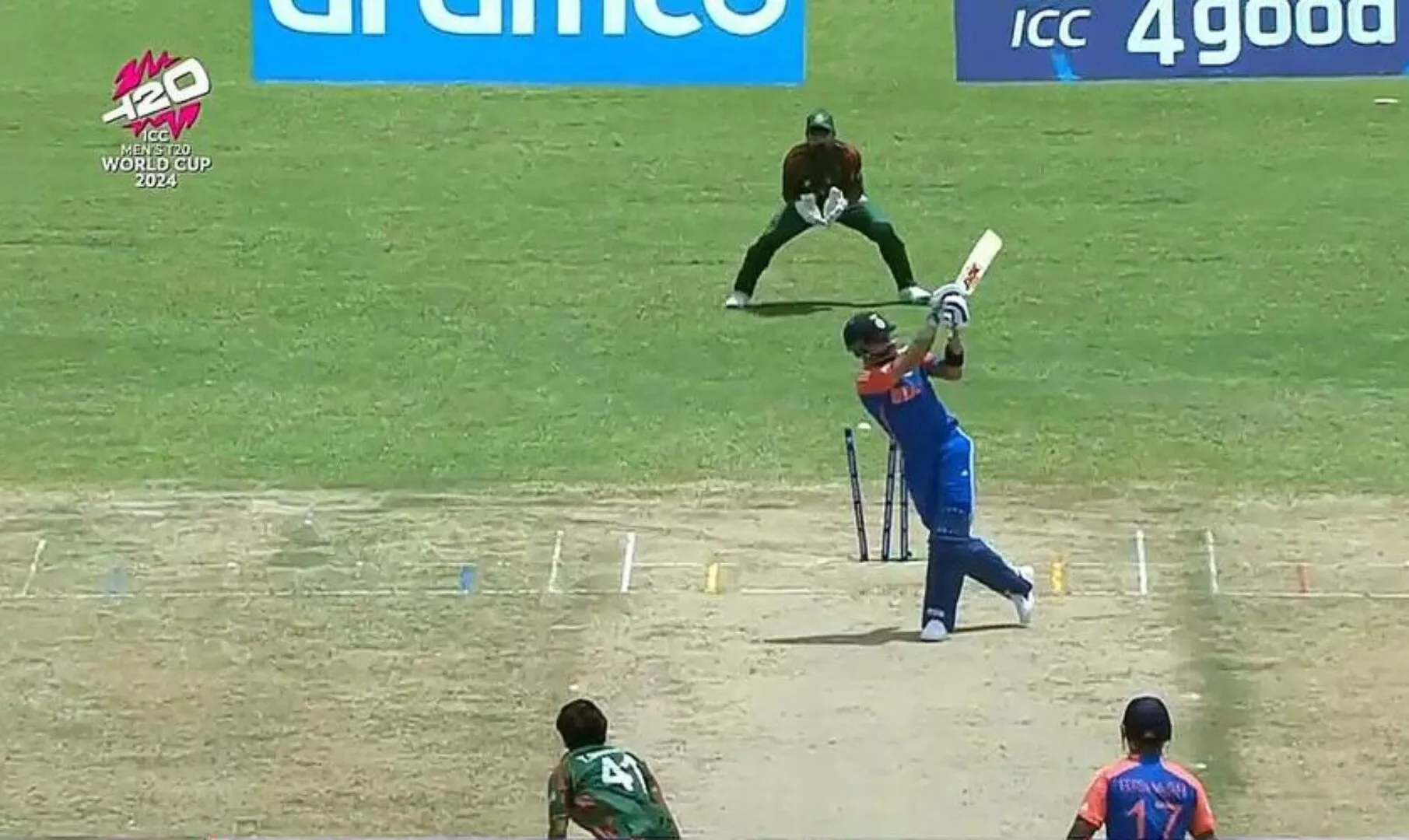 Watch Tanzim Hasan Sakib Shatters Virat Kohli S Stumps In Super 8