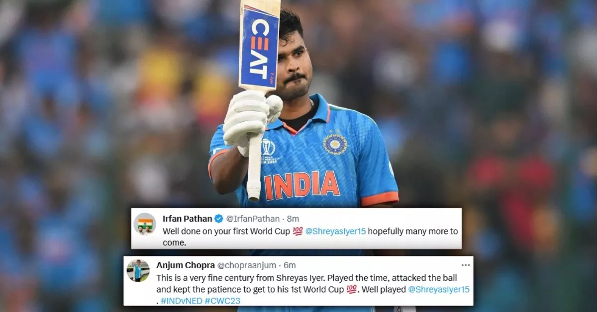 Twitter Reacts As Shreyas Iyer Hits His Maiden Century In ICC Cricket