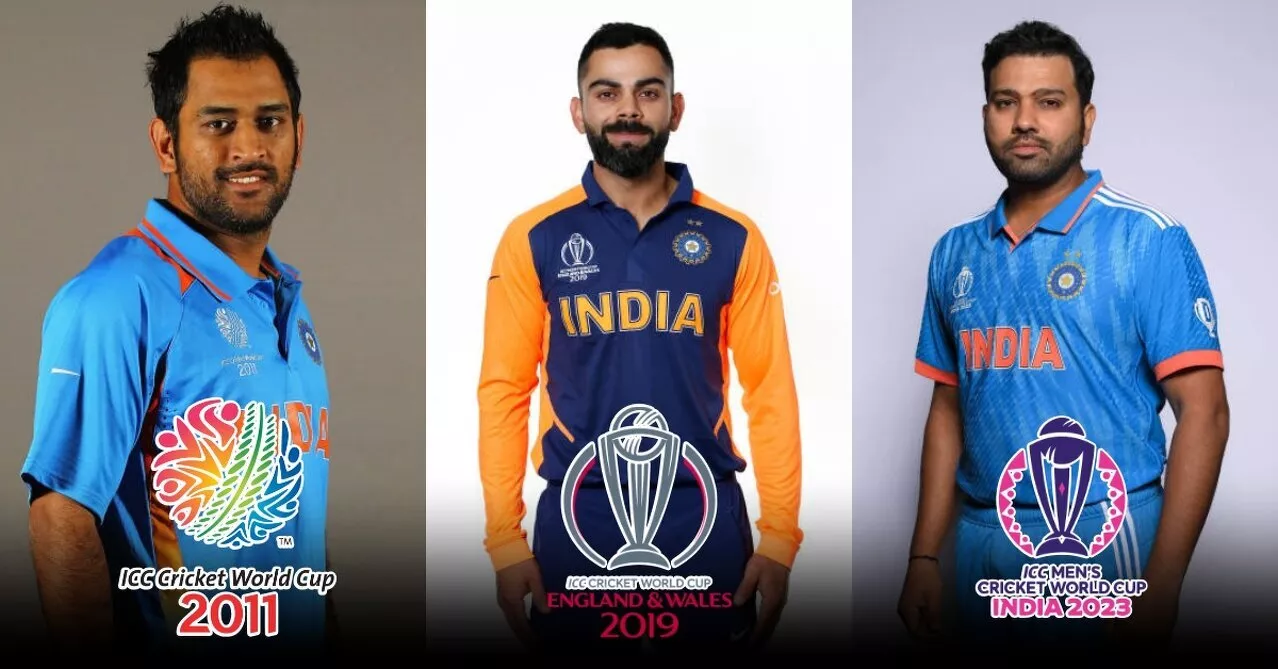 Photos of all jerseys used by Indian Cricket Team in ICC Cricket World ...