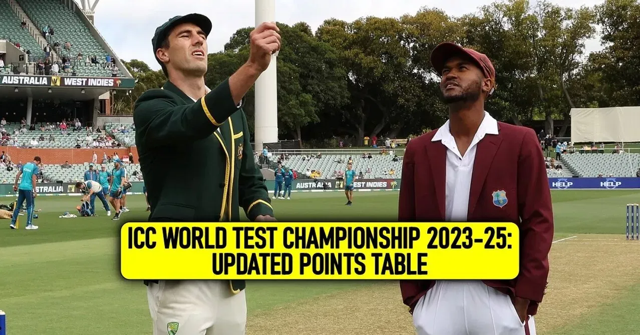 ICC World Test Championship 202325 Points Table after 2nd Test