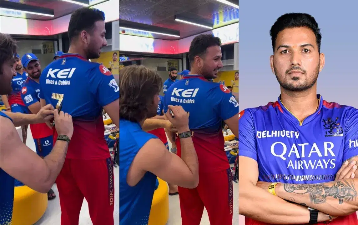 [Watch] RCB bowler Rajan Kumar receives MS Dhoni's autograph on his ...