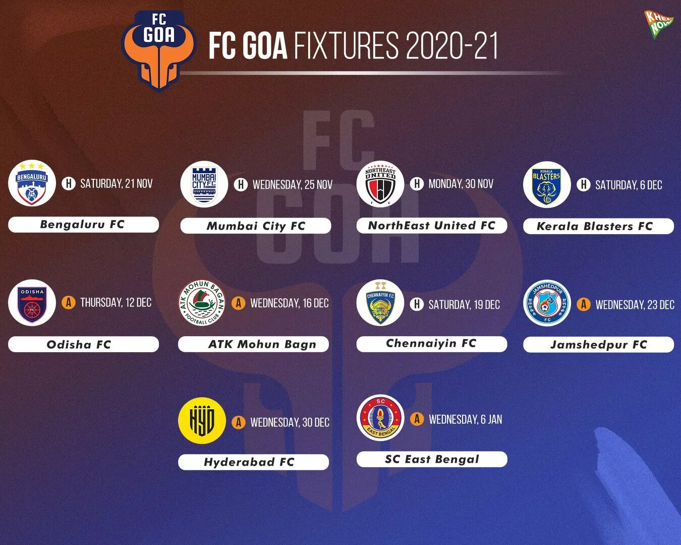 FC Goa Fixtures