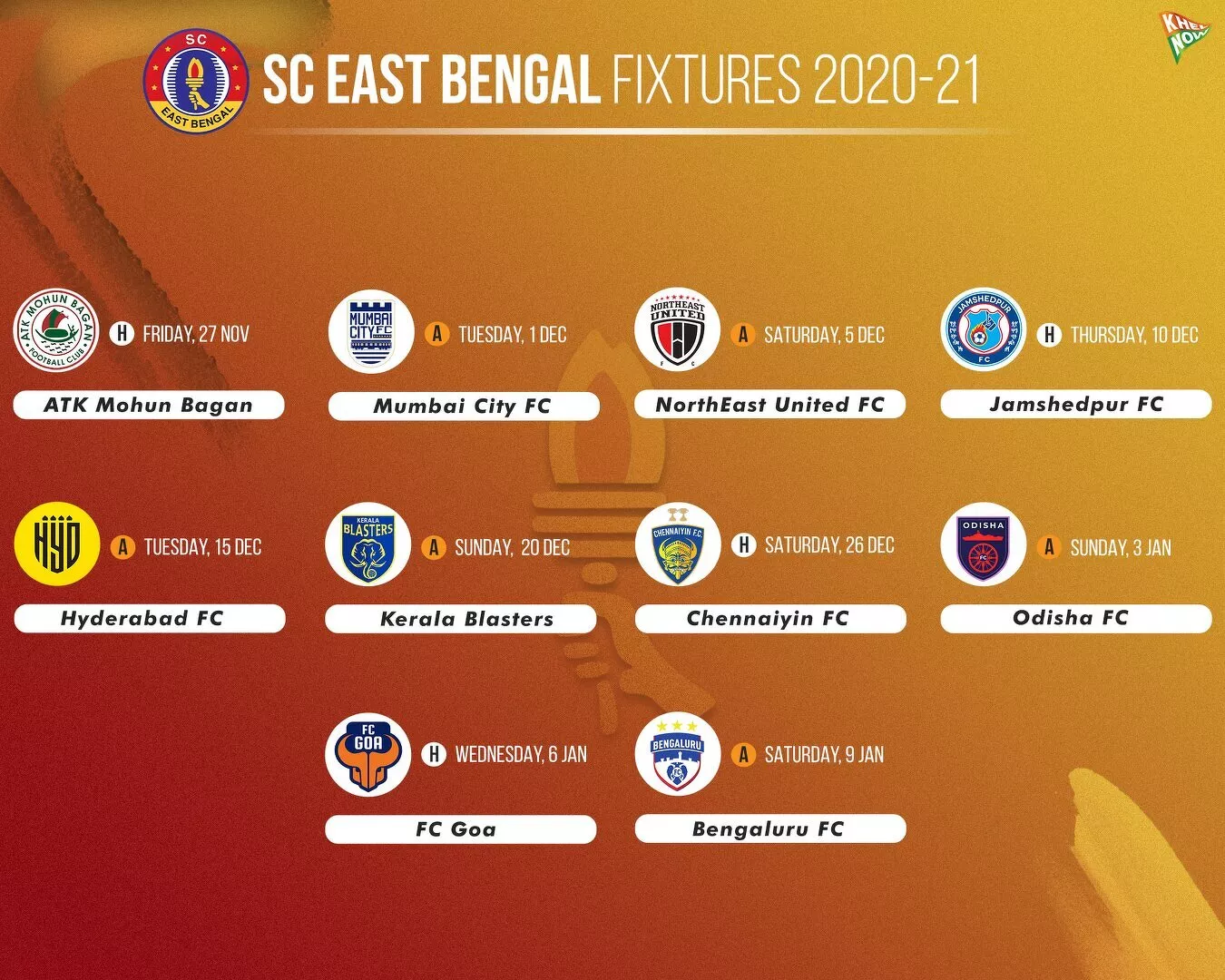 SC East Bengal Fixtures