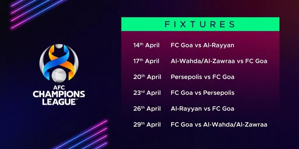 FC Goa ACL schedule