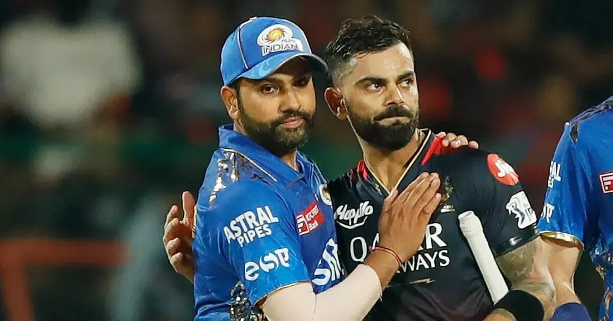 Indian players Rohit Sharma and Virat Kohli in the IPL 2023.