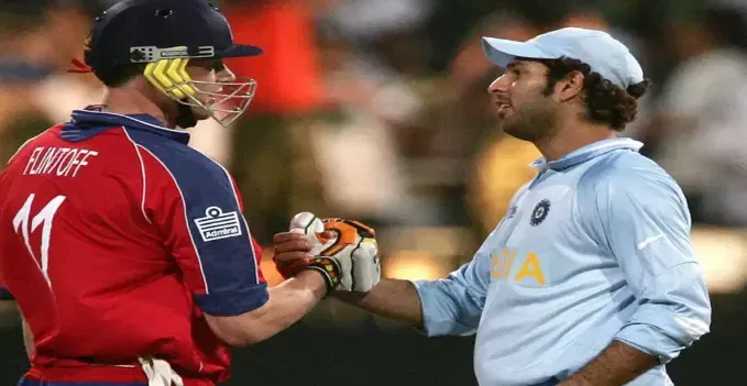 Andrew Flintoff बनाम Yuvraj Singh