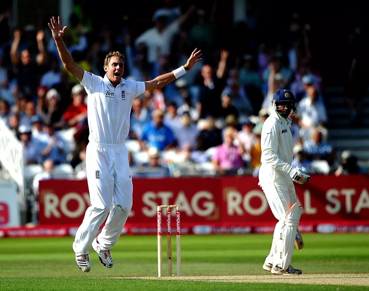 Stuart Broad's test hat-trick vs India