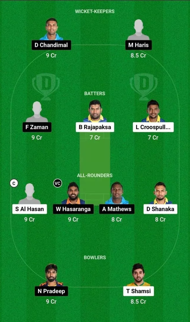 GT vs BLK Dream11 Team 2