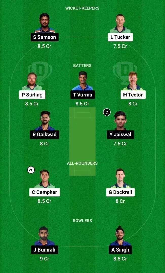 India vs Ireland Dream11 Team 1