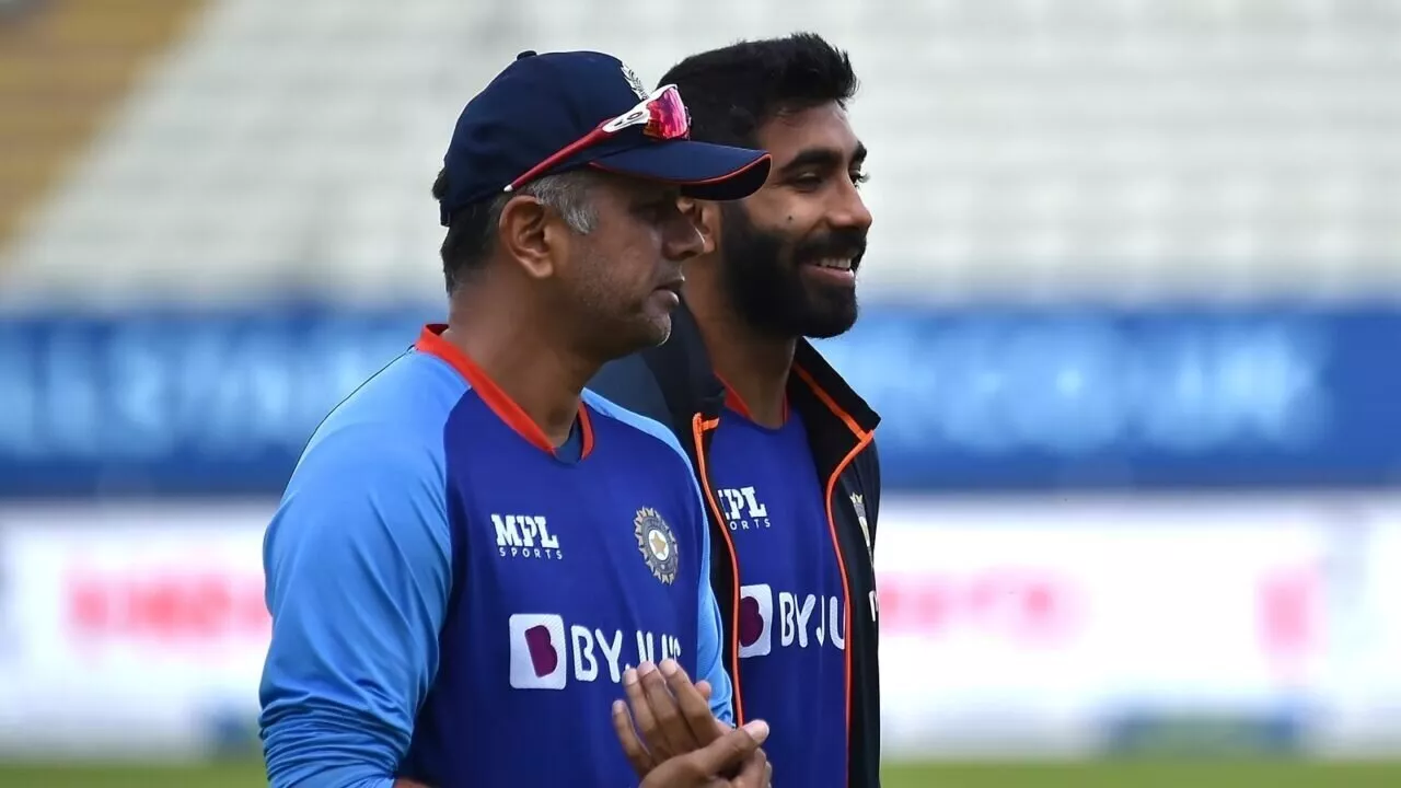 Jasprit Bumrah and Rahul Dravid