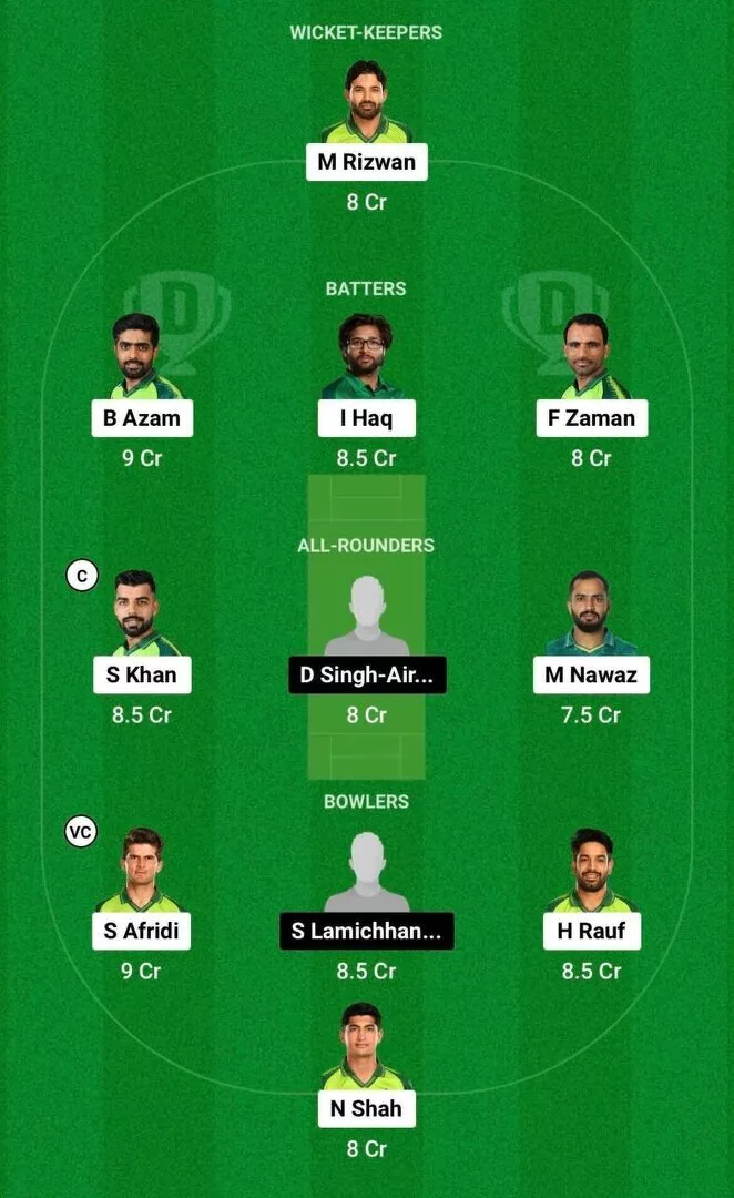 PAK vs NEP Dream11 Team 2