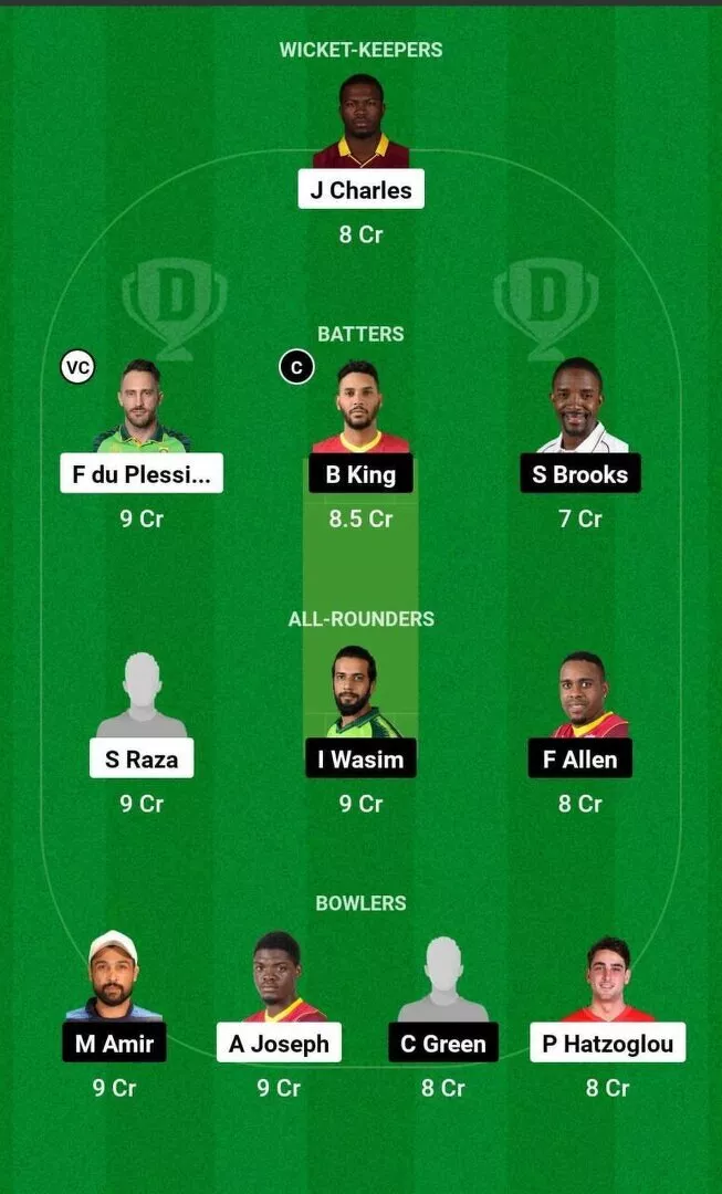 SLK vs JAM Dream11 Team 1