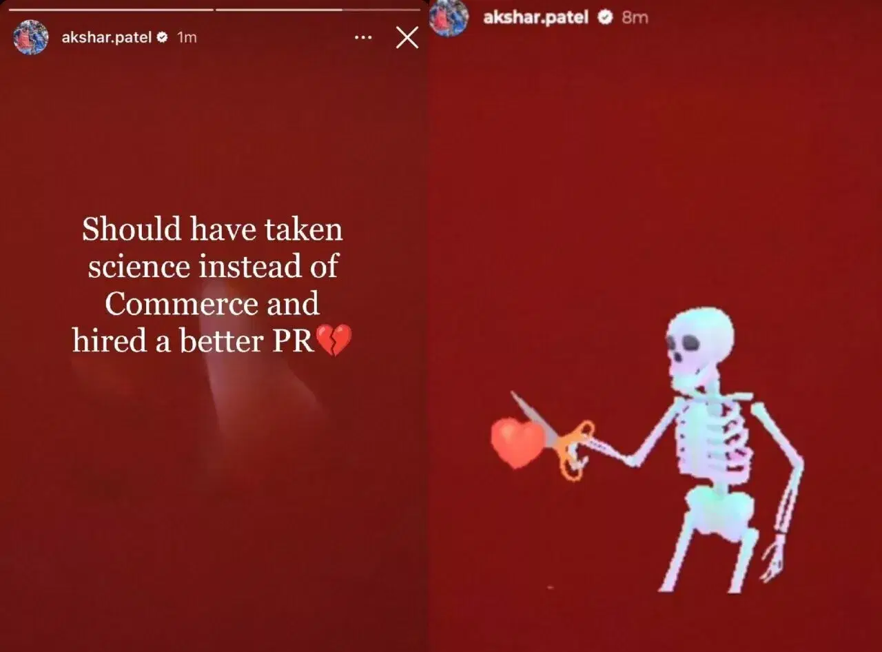 Axar Patel's deleted Instagram stories