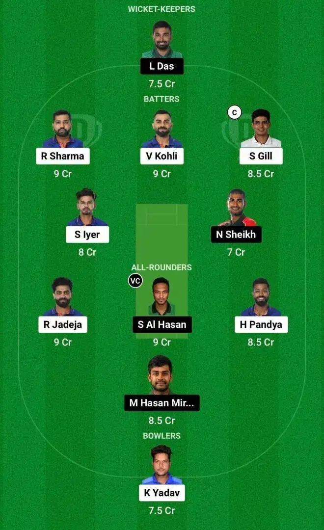 IND vs BAN Dream11 Team 2