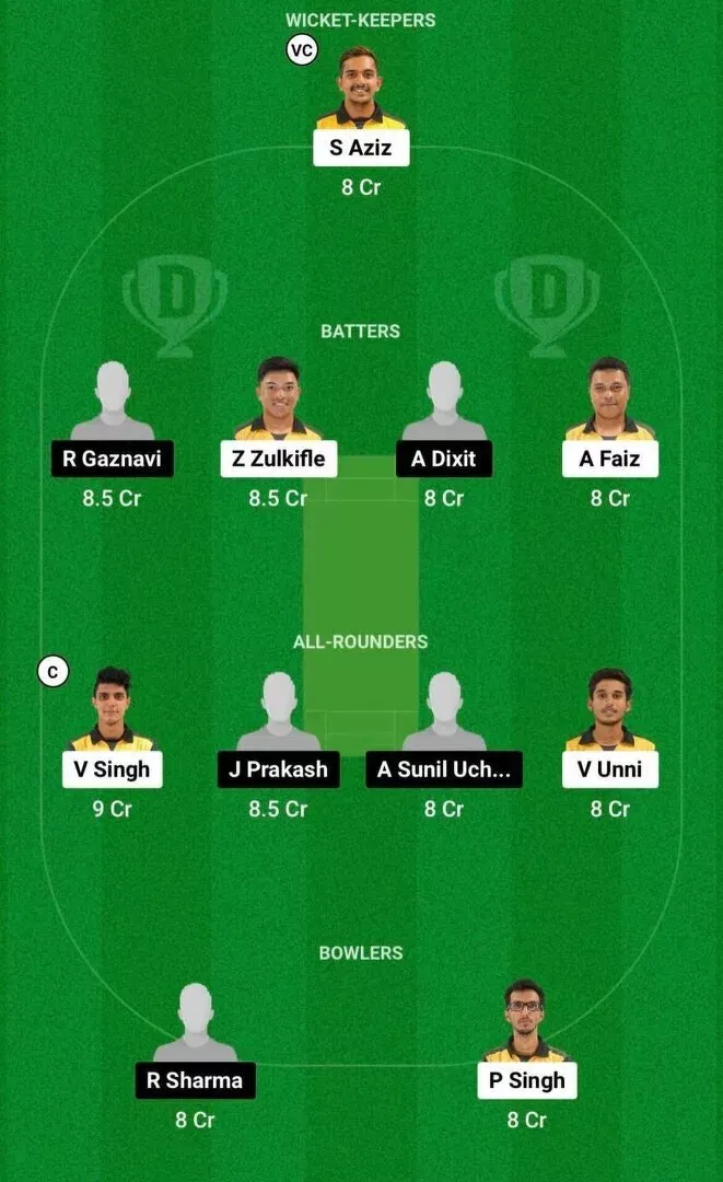 MAL vs SIN Dream11 Team 1