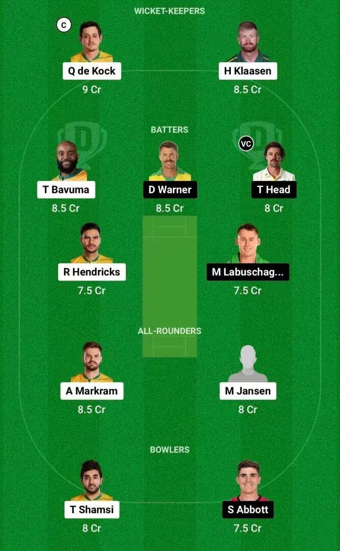 SA vs AUS Dream11 Team 2