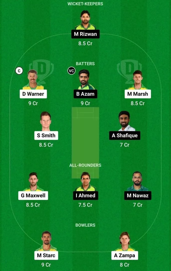 AUS vs PAK Dream11 CWC 2023 Team 2