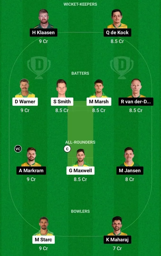 AUS vs SA Dream11 CWC 2023 Team 1