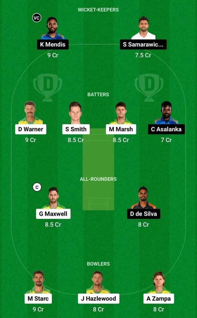 AUS vs SL Dream11 CWC 2023 Team 1