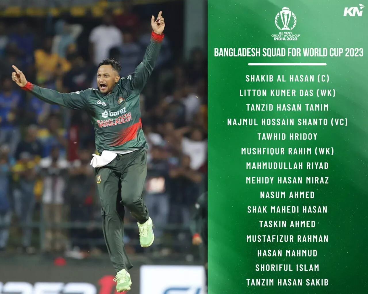 Bangladesh squad for ICC Cricket World Cup 2023