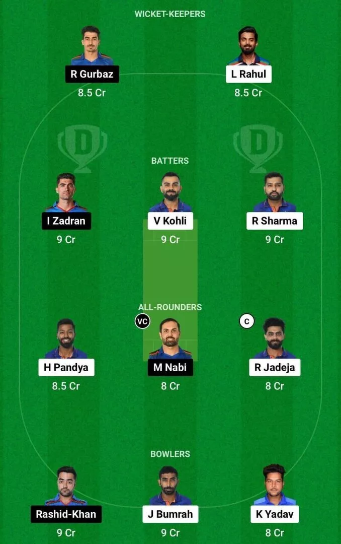 IND vs AFG Dream11 CWC 2023 Team 2