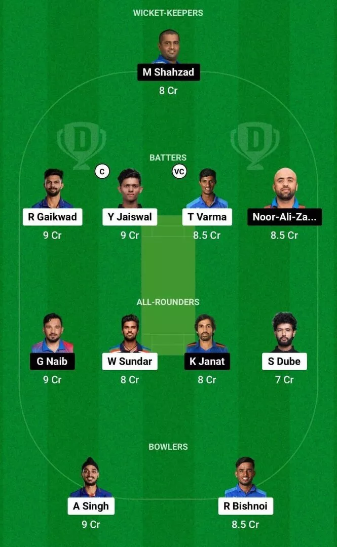 IND vs AFG Dream11 Team 1