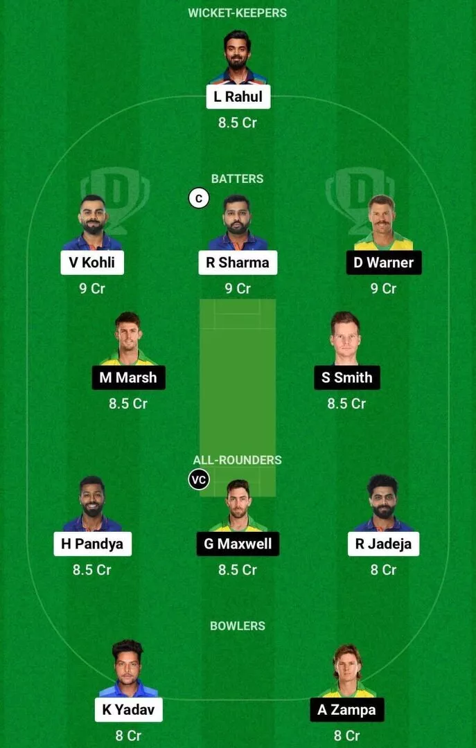 IND vs AUS CWC 2023 Dream11 Team 1