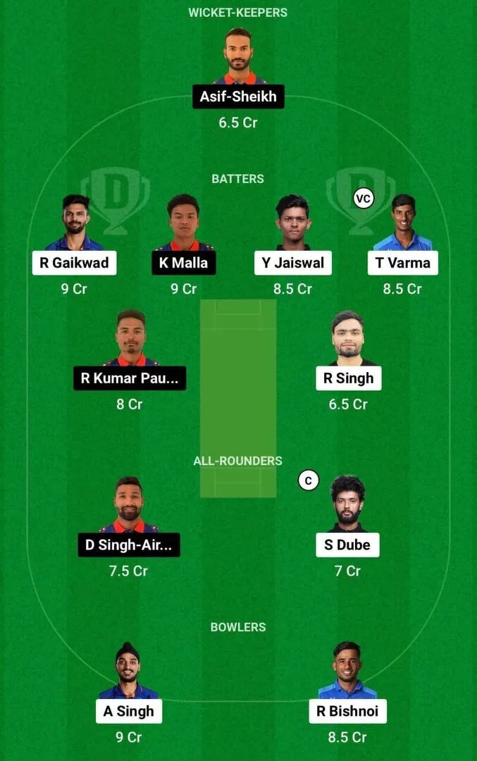 IND vs NEP Dream11 Team 2