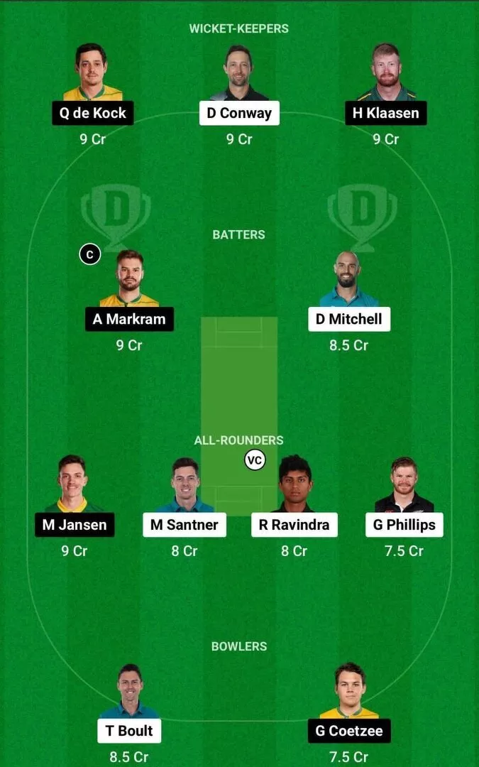 NZ vs SA Dream11 CWC 2023 Team 1