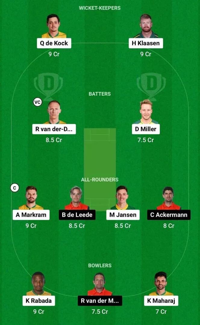 SA vs NED Dream11 CWC 2023 Team 2