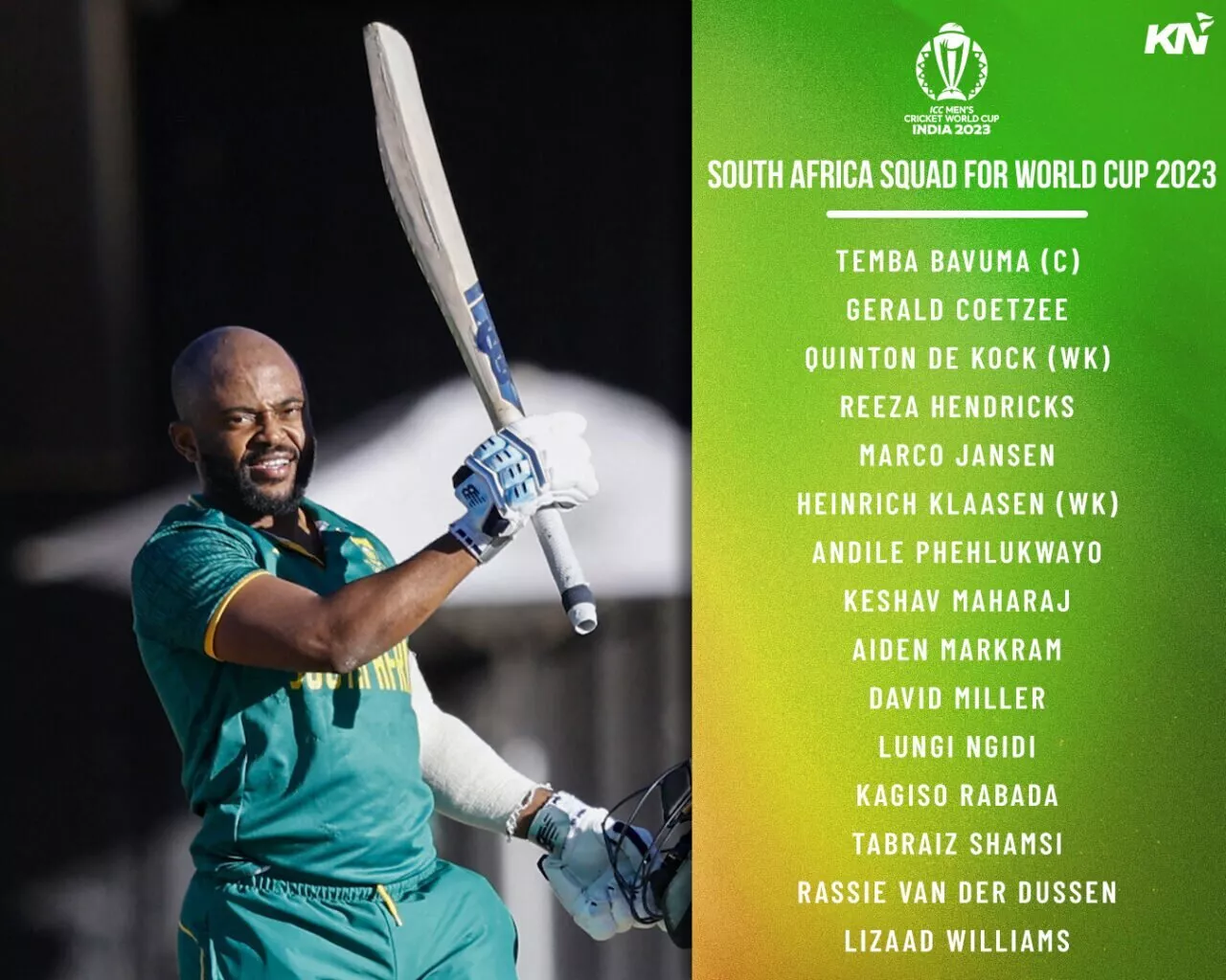 South Africa squad for ICC Cricket World Cup 2023
