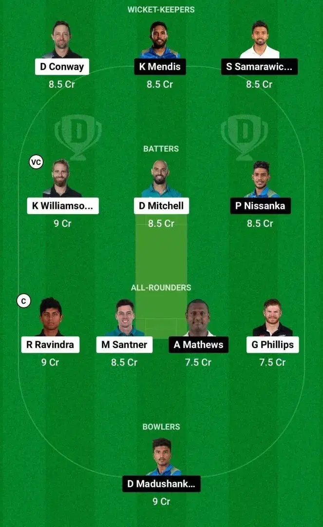NZ vs SL Dream11 CWC 2023 Team 1
