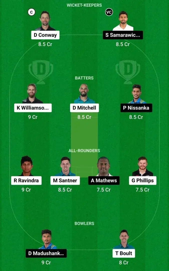 NZ vs SL Dream11 CWC 2023 Team 2