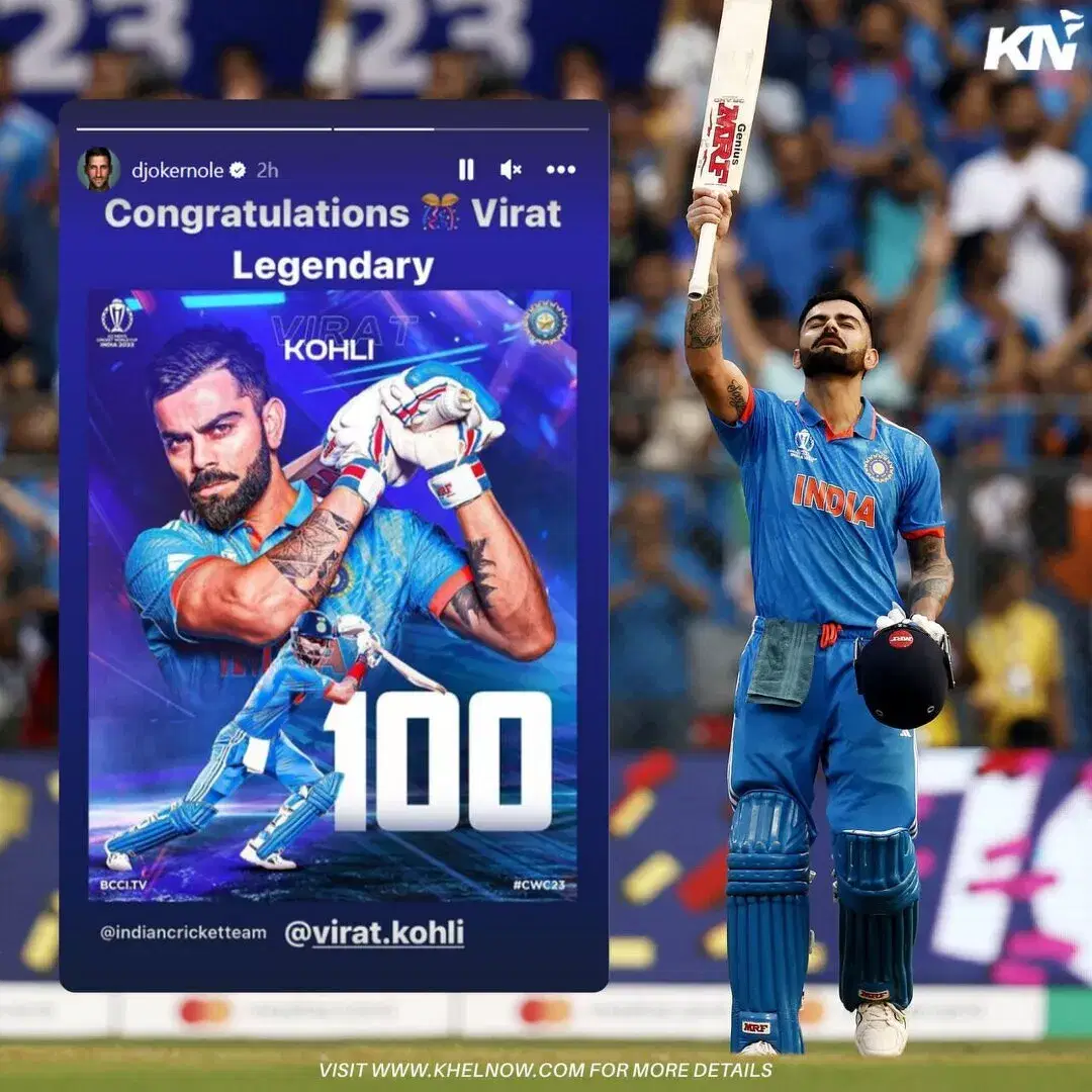 Novak Djokovic congratulates Virat Kohli