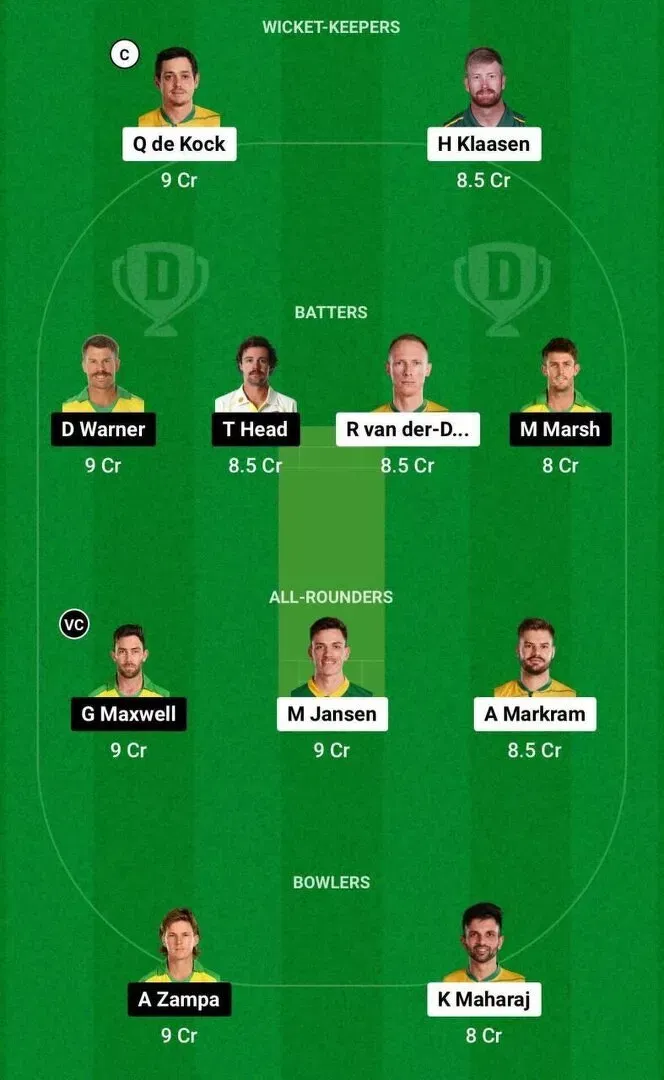 SA vs AUS Dream11 CWC 2023 SF2 Team 1