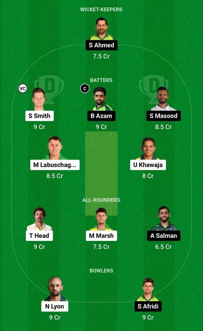 AUS vs PAK Dream11 Team 2