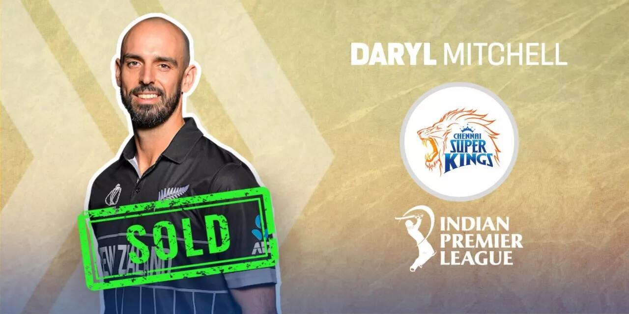 IPL 2024 auction: New Zealand all-rounder Daryl Mitchell sold to CSK for 14 crores