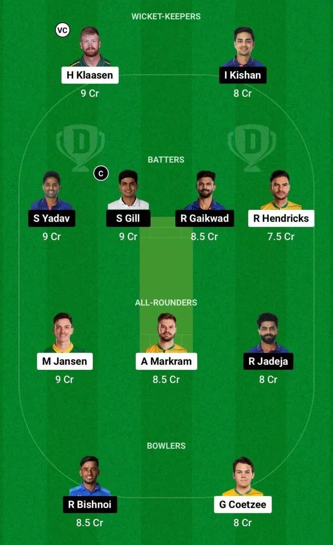 SA vs IND Dream11 Team 2