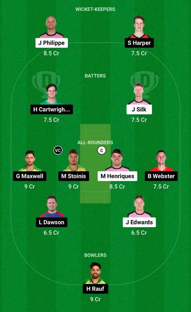 SIX vs STA Dream11 BBL 13 Team 2