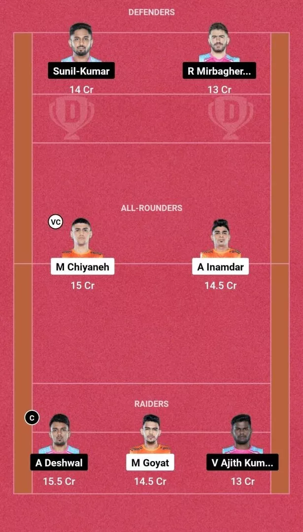 PUN vs JAI Dream11 Prediction, Dream11 Starting 7, Match 5, PKL 10