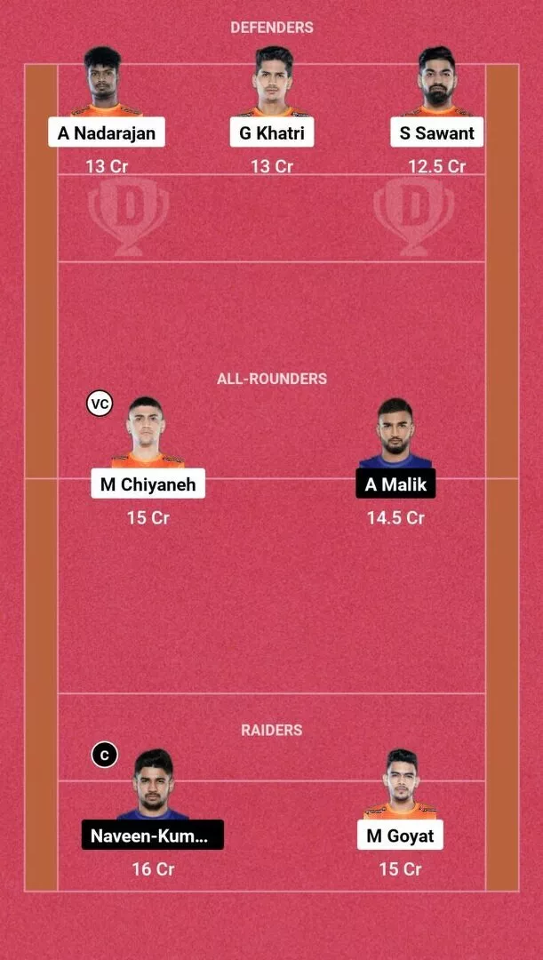 Suggested Dream11 Fantasy Team No. 1 PUN vs DEL Dream11