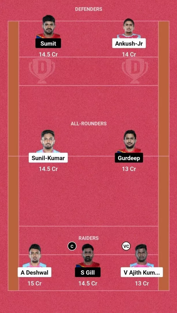 Suggested Dream11 Fantasy Team No. 1 JAI vs UP Dream11