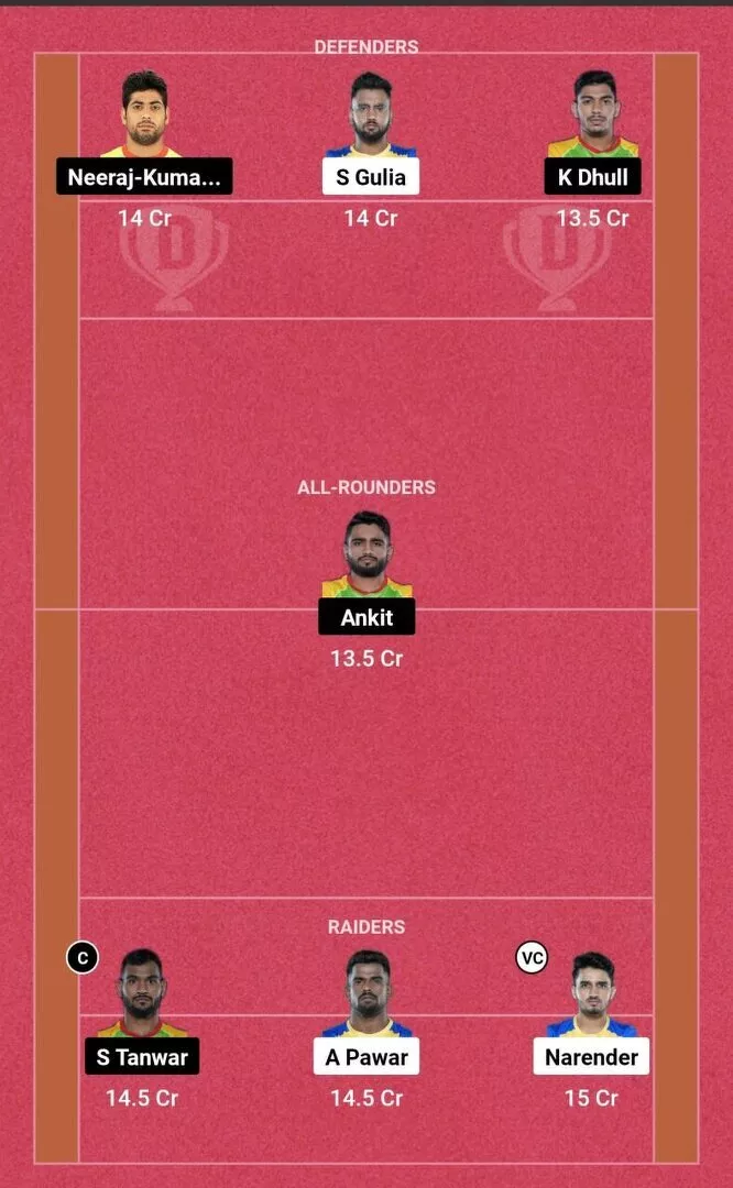 TAM vs PAT PKL 10: Dream11 टीम 1