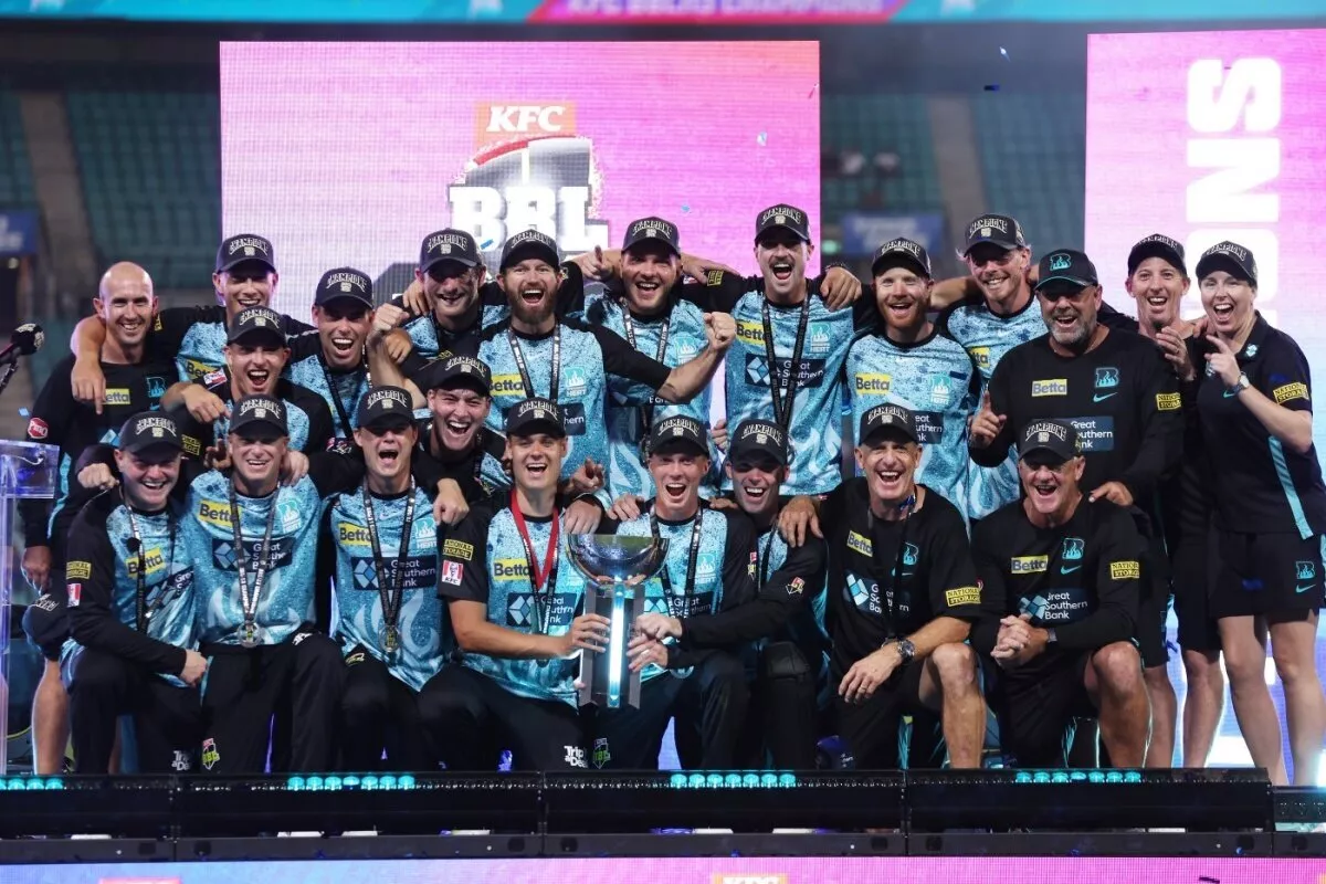 Brisbane Heat celebrate after winning Big Bash League BBL 2023-24