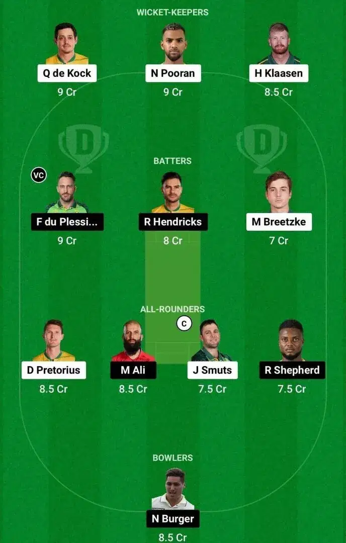 DSG vs JSK Dream11 Team 1