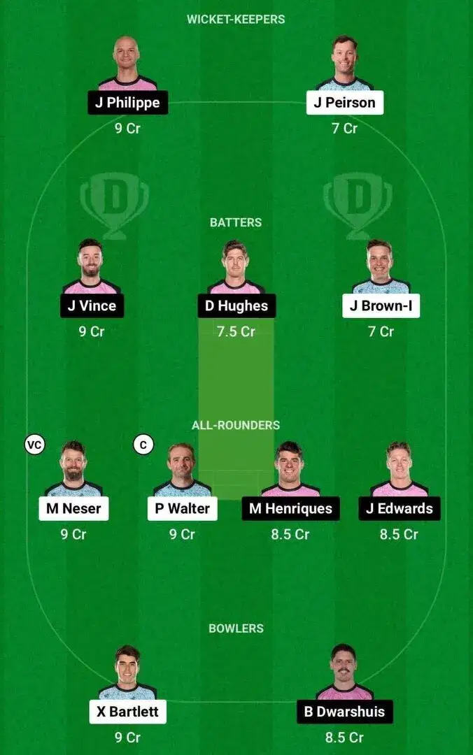 HEA vs SIX Dream11 Team 1