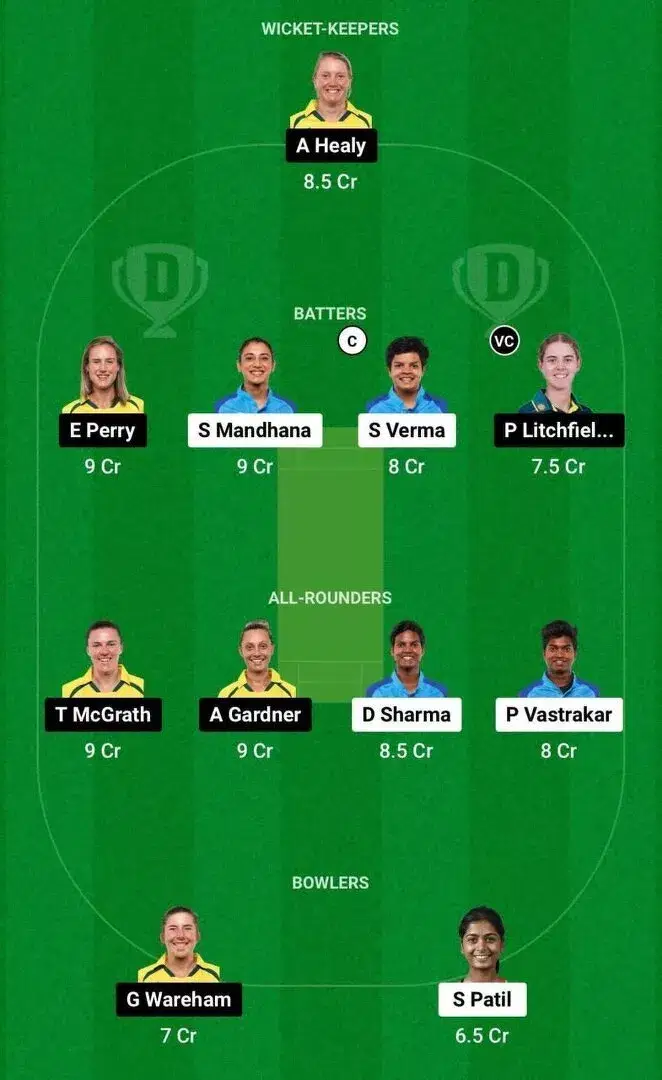IN-W vs AU-W Dream11 2nd T20I Team 2