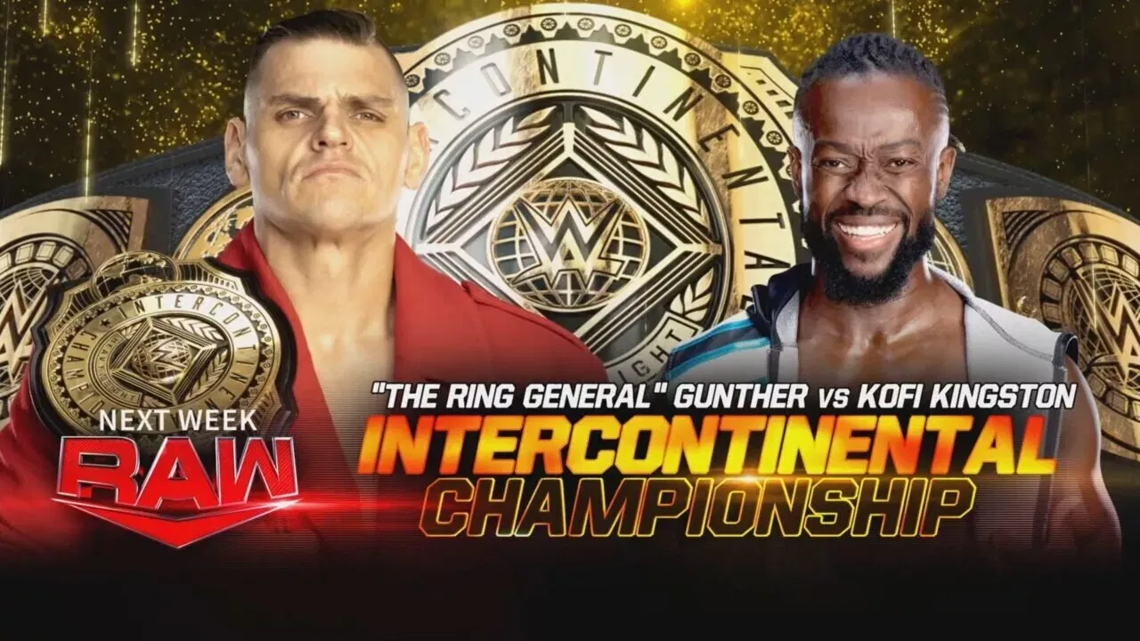 Kofi Kingston vs Gunther WWE Raw