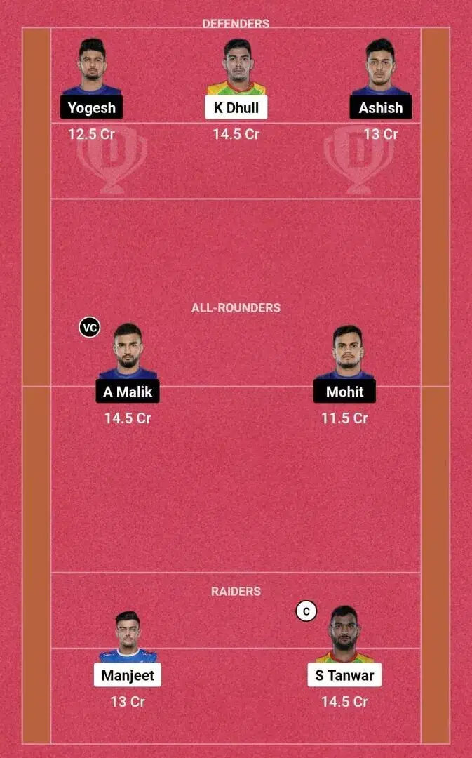 PAT vs DEL PKL 10: Dream11 टीम 1