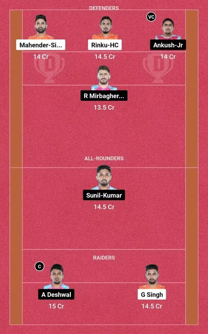 MUM vs JAI PKL 10: Dream11 टीम 2
